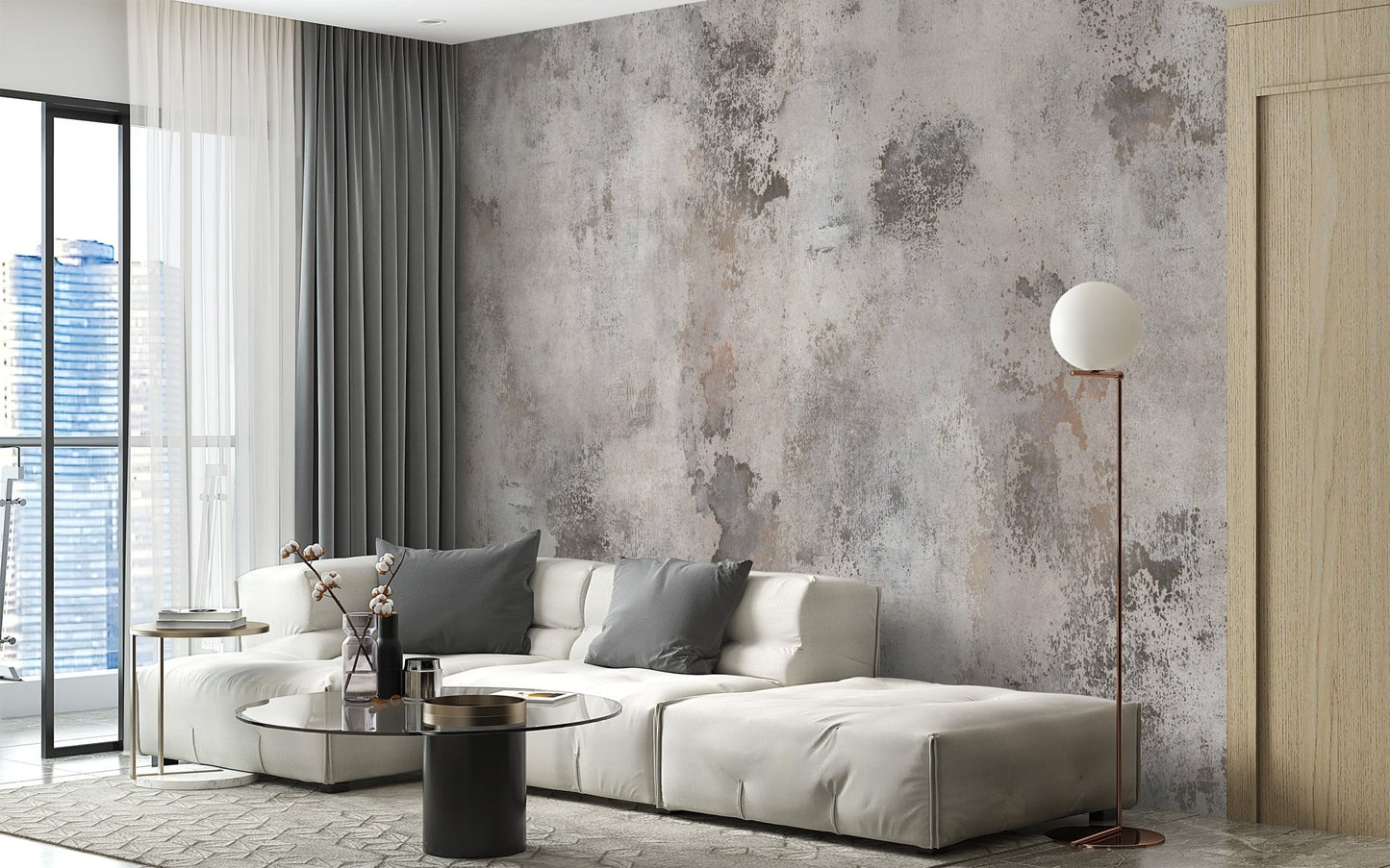 Gray Concrete Wall Mural - Wallanza