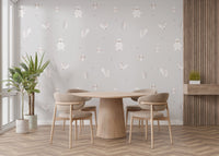 Gray Forest Animals Pattern Wallpaper - Wallanza