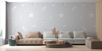 Gray Forest Animals Pattern Wallpaper - Wallanza