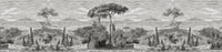 Grayscale Vintage Forest Wall mural featuring hand-drawn landscape sketches.
