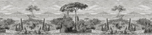 Grayscale Vintage Forest Wallpaper for Walls