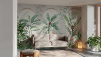 Green Banana Leaf Tropical Wallpaper - Wallanza