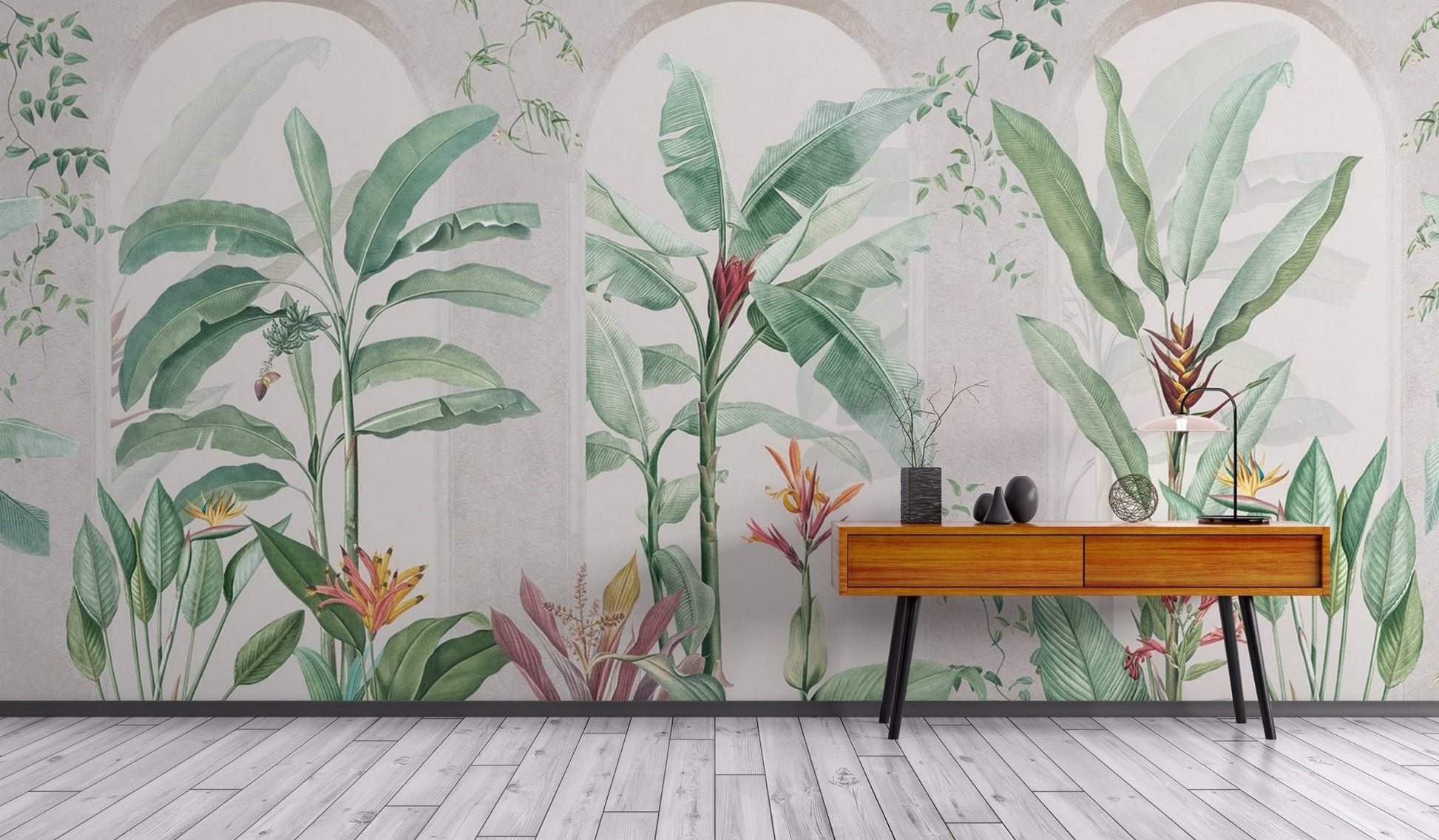 Green Banana Leaf Tropical Wallpaper - Wallanza