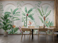 Green Banana Leaf Tropical Wallpaper - Wallanza