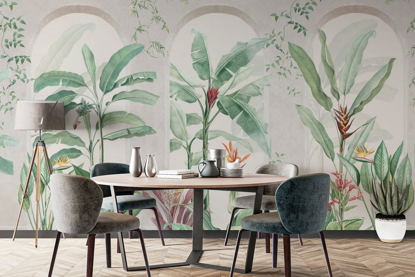 Green Banana Leaf Tropical Wallpaper - Wallanza