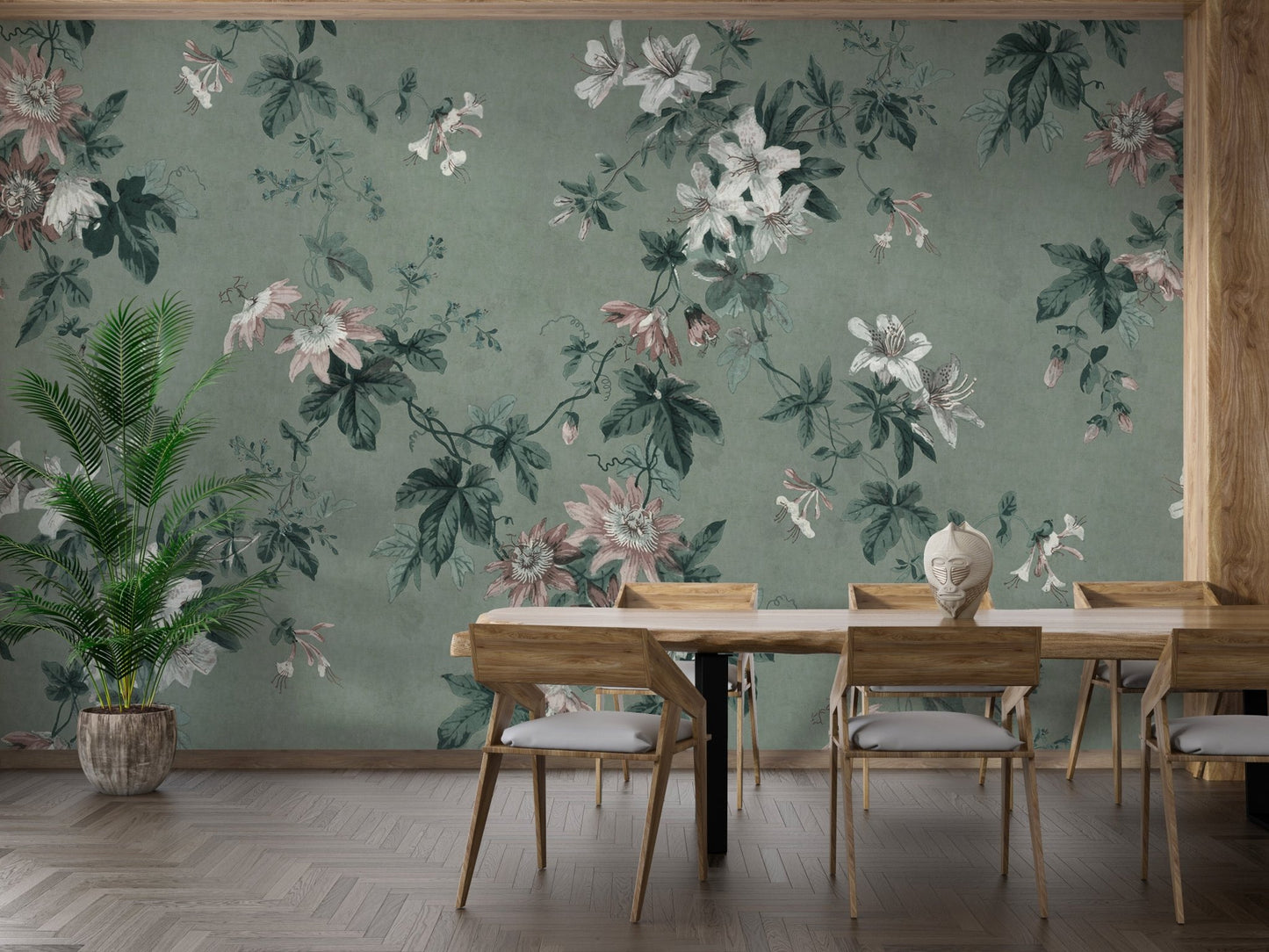 Green Chinoiserie Wallpaper - Wallanza