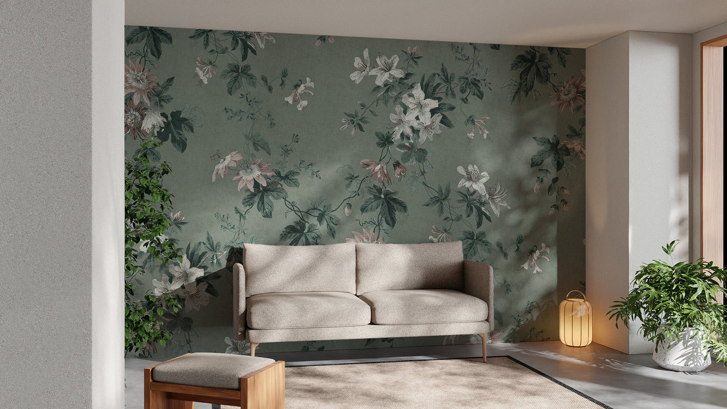 Green Chinoiserie Wallpaper - Wallanza