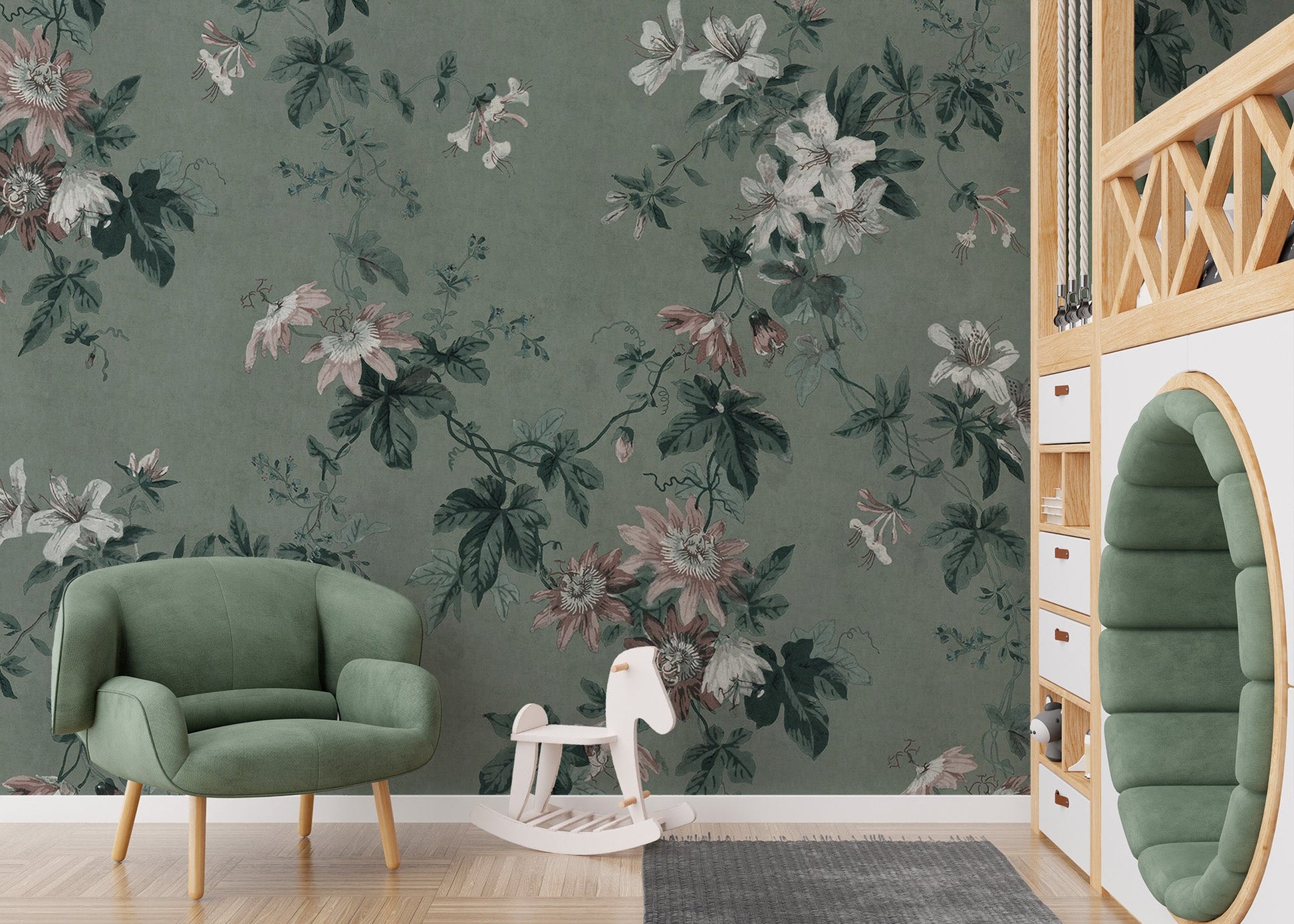 Green Chinoiserie Wallpaper - Wallanza