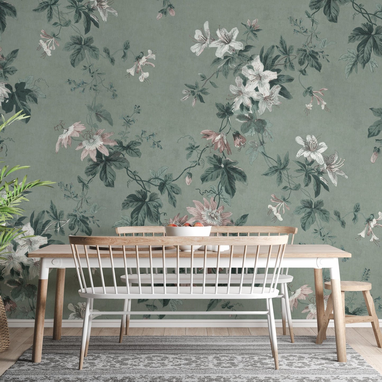 Green Chinoiserie Wallpaper - Wallanza