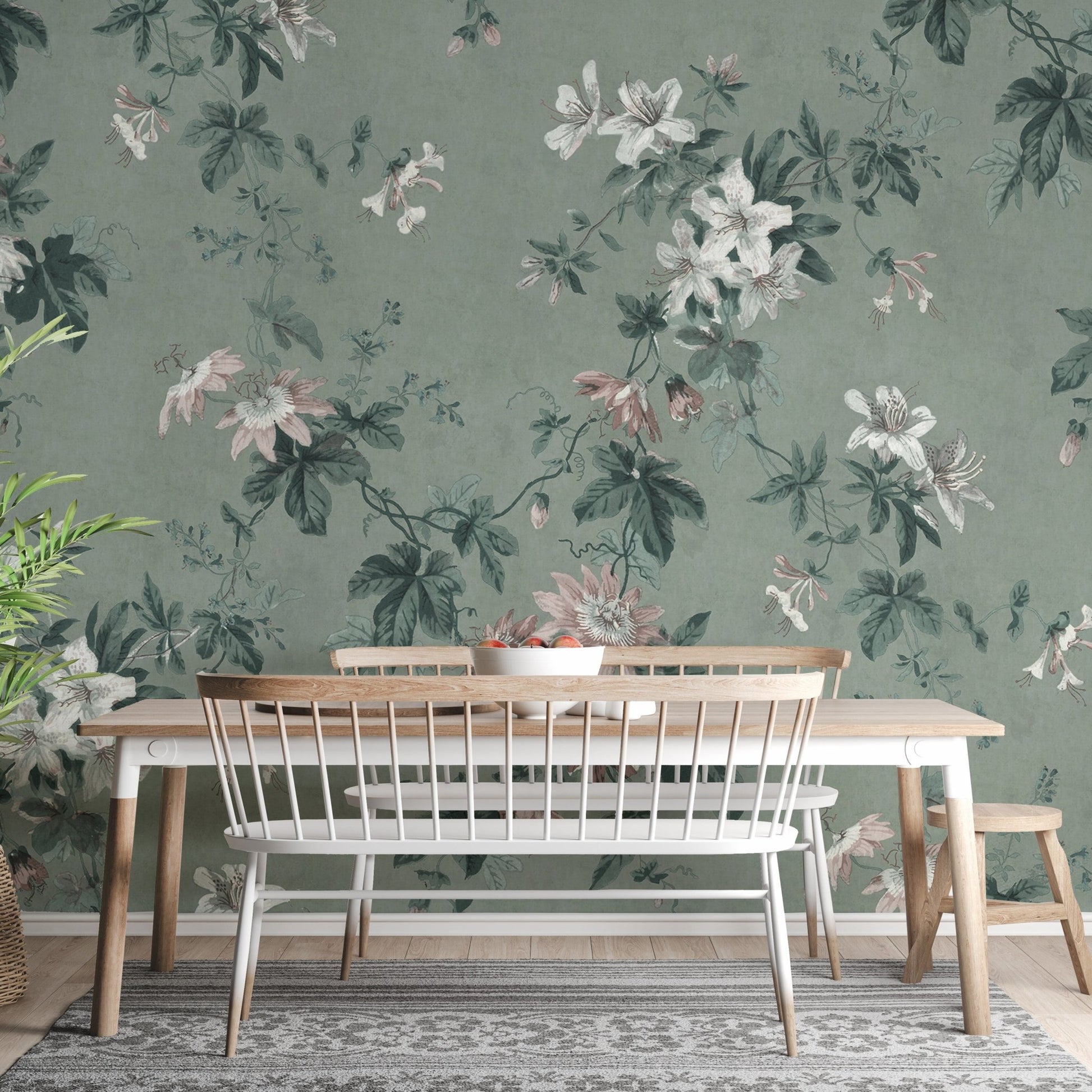 Green Chinoiserie Wallpaper - Wallanza