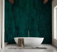 Minimalist deep green concrete style wall mural for urban apartments.