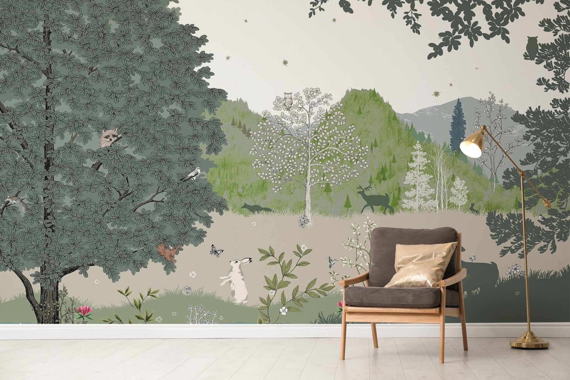 Green Jungle Kids Room Wallpaper - Wallanza