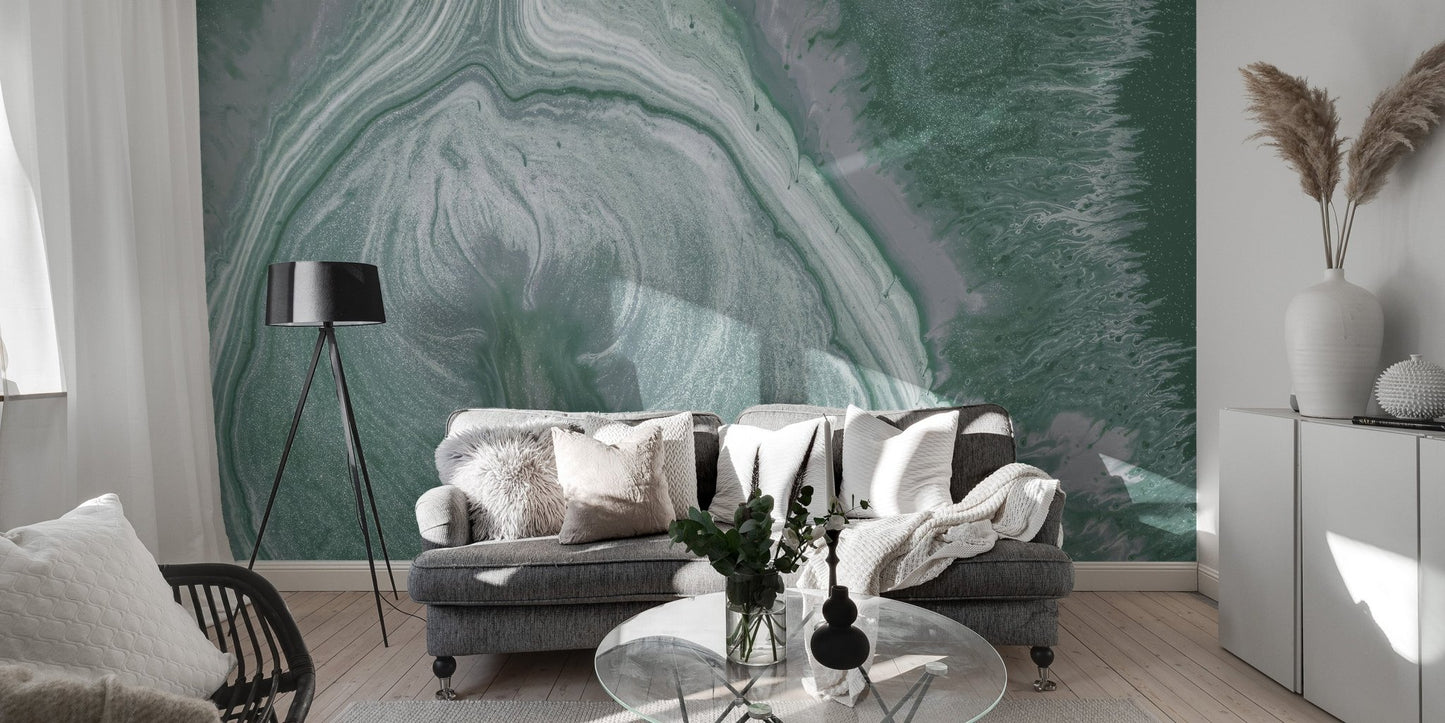Green Marble Wall Mural - Wallanza