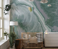 Green Marble Wall Mural - Wallanza