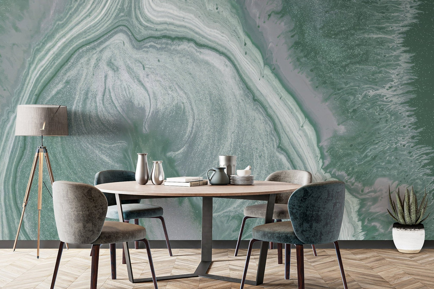 Green Marble Wall Mural - Wallanza