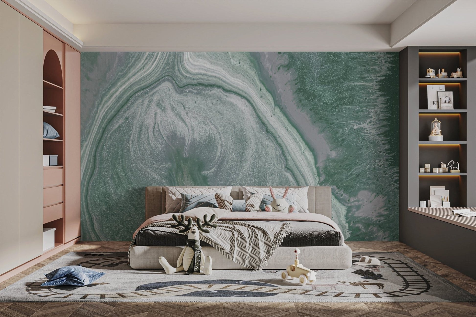 Green Marble Wall Mural - Wallanza