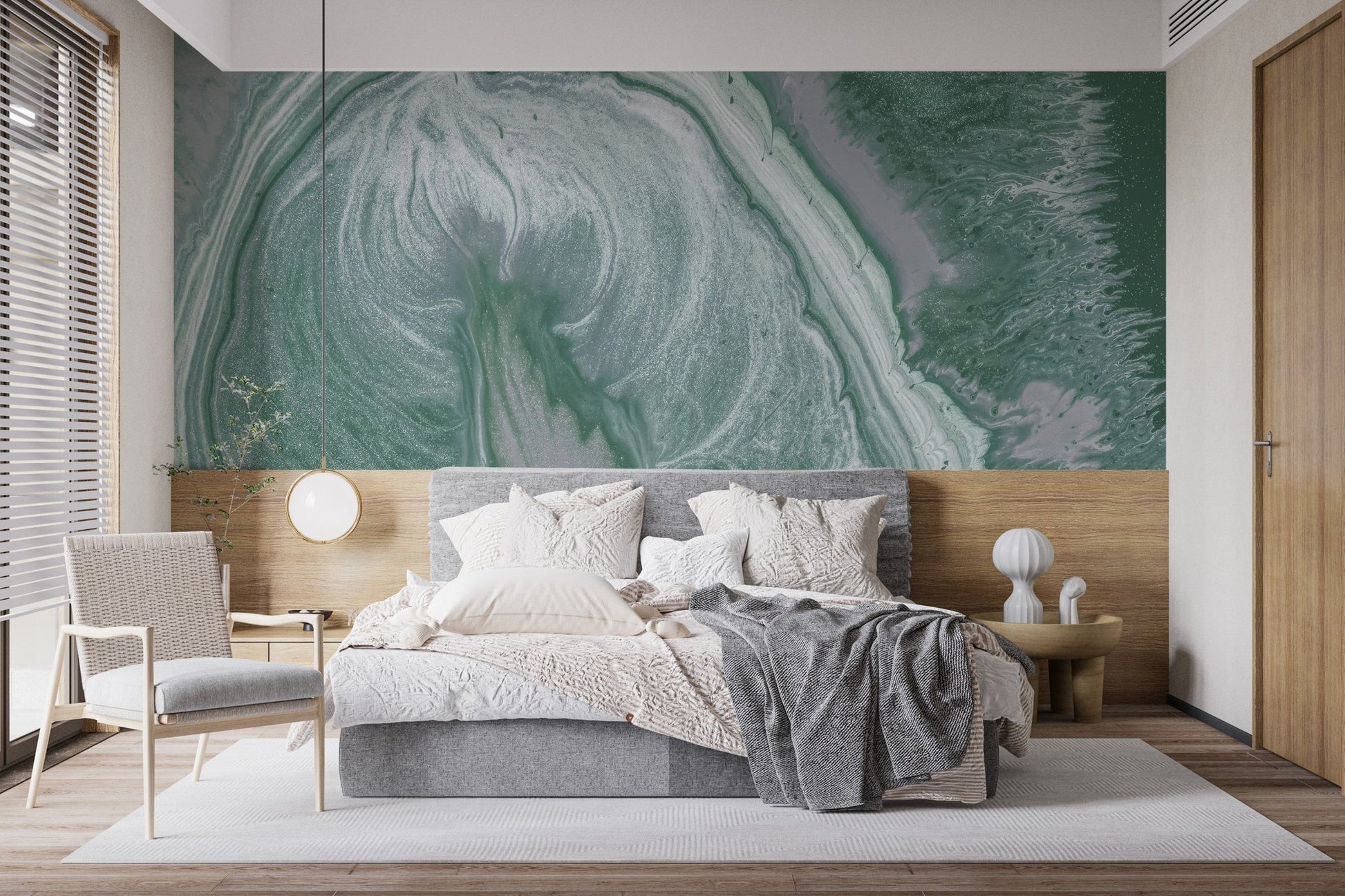 Green Marble Wall Mural - Wallanza