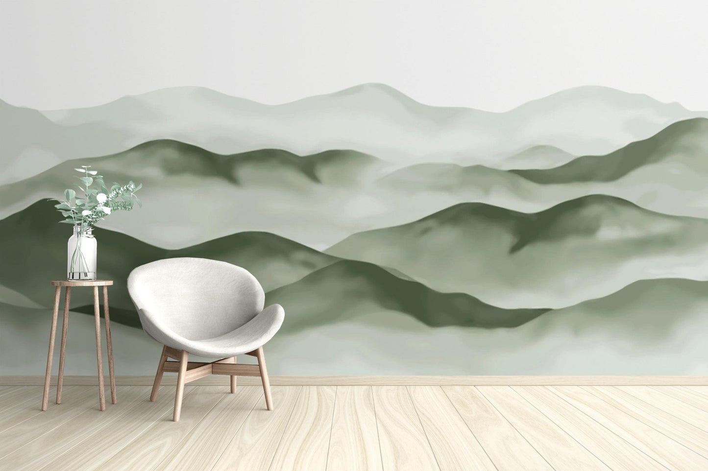 Green Misty Mountain Wallpaper - Wallanza