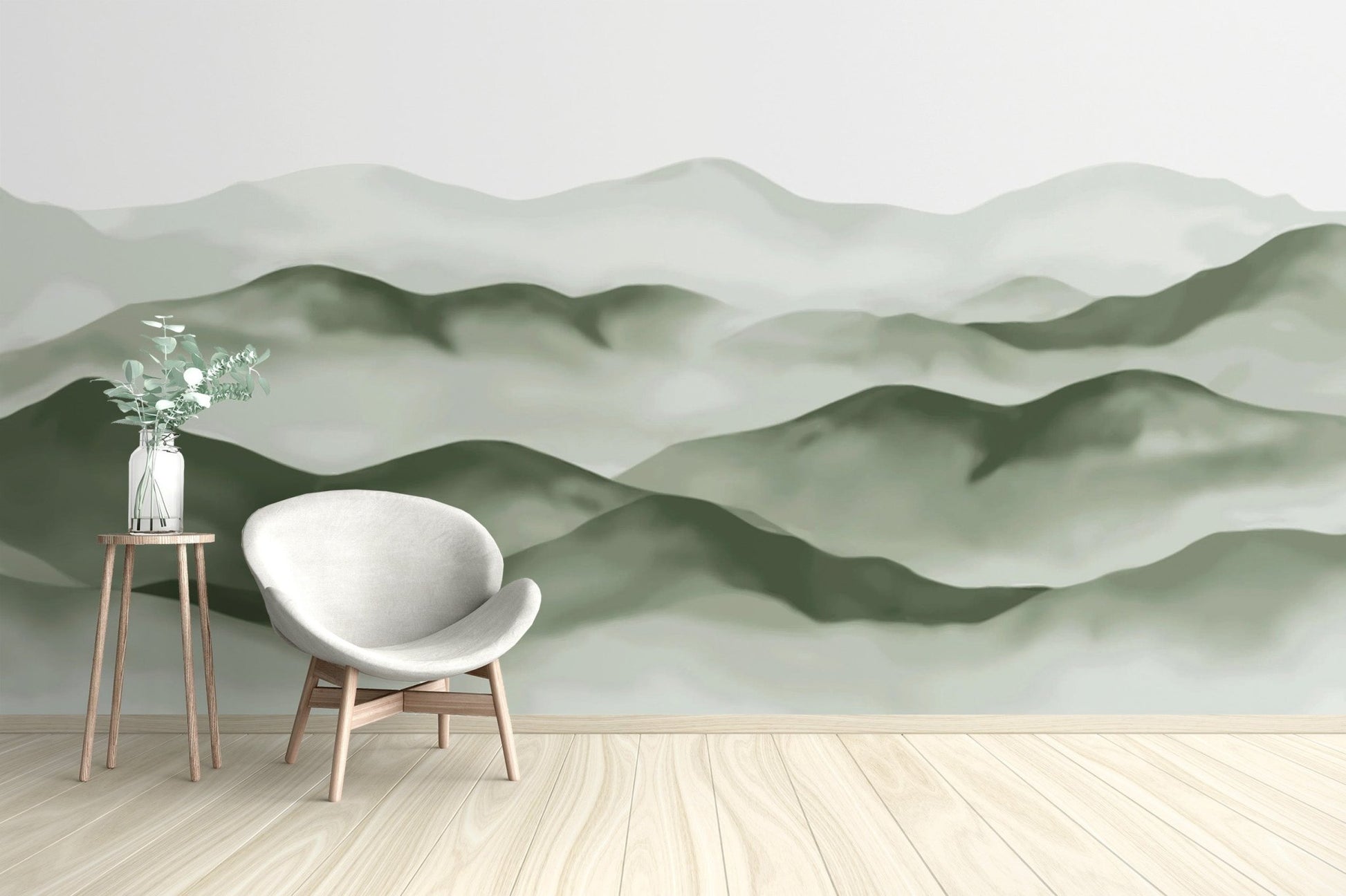 Green Misty Mountain Wallpaper - Wallanza