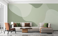 Green Modern Abstract Wall Mural - Wallanza