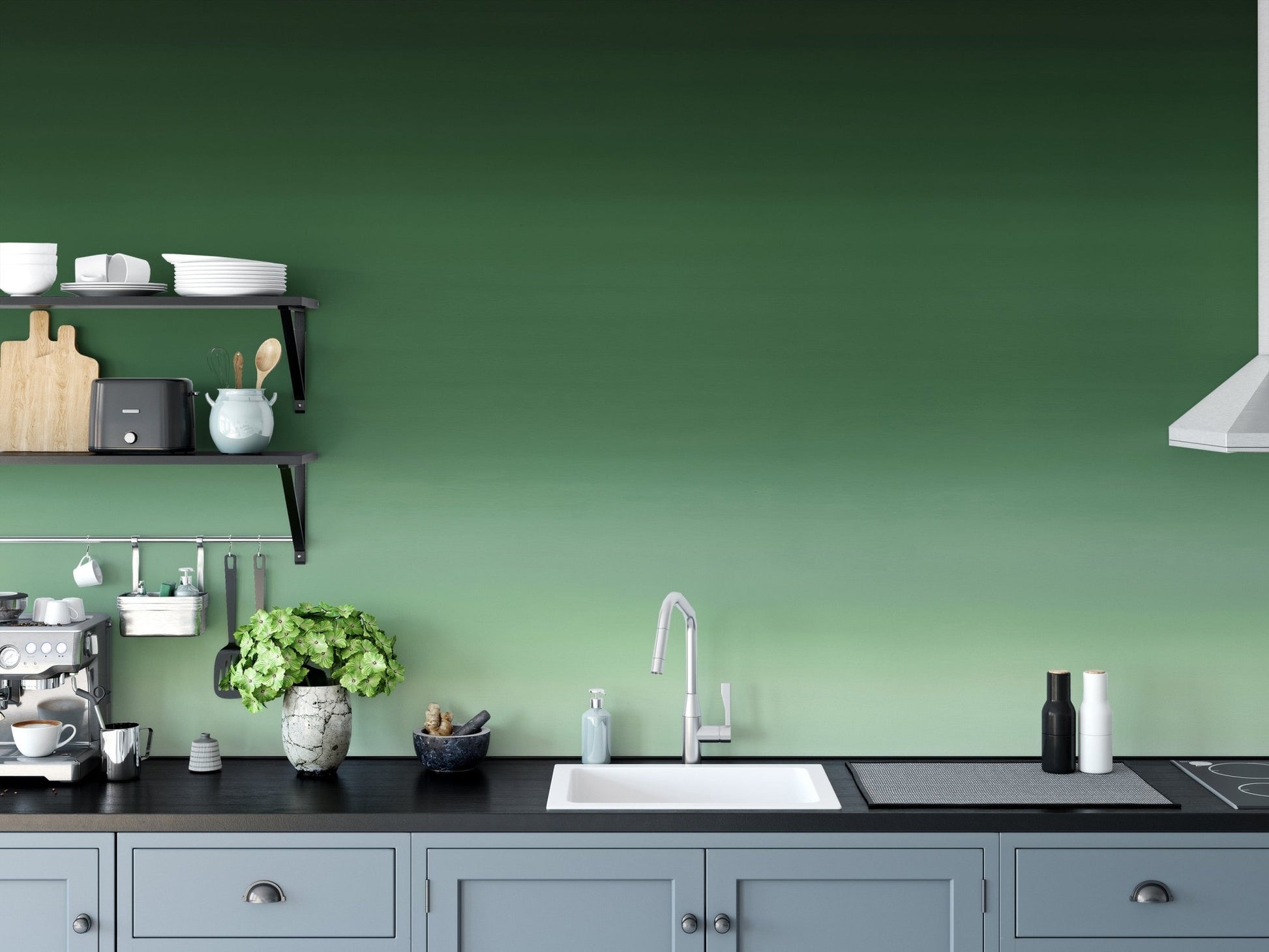 Green Ombre Wall Mural - Wallanza
