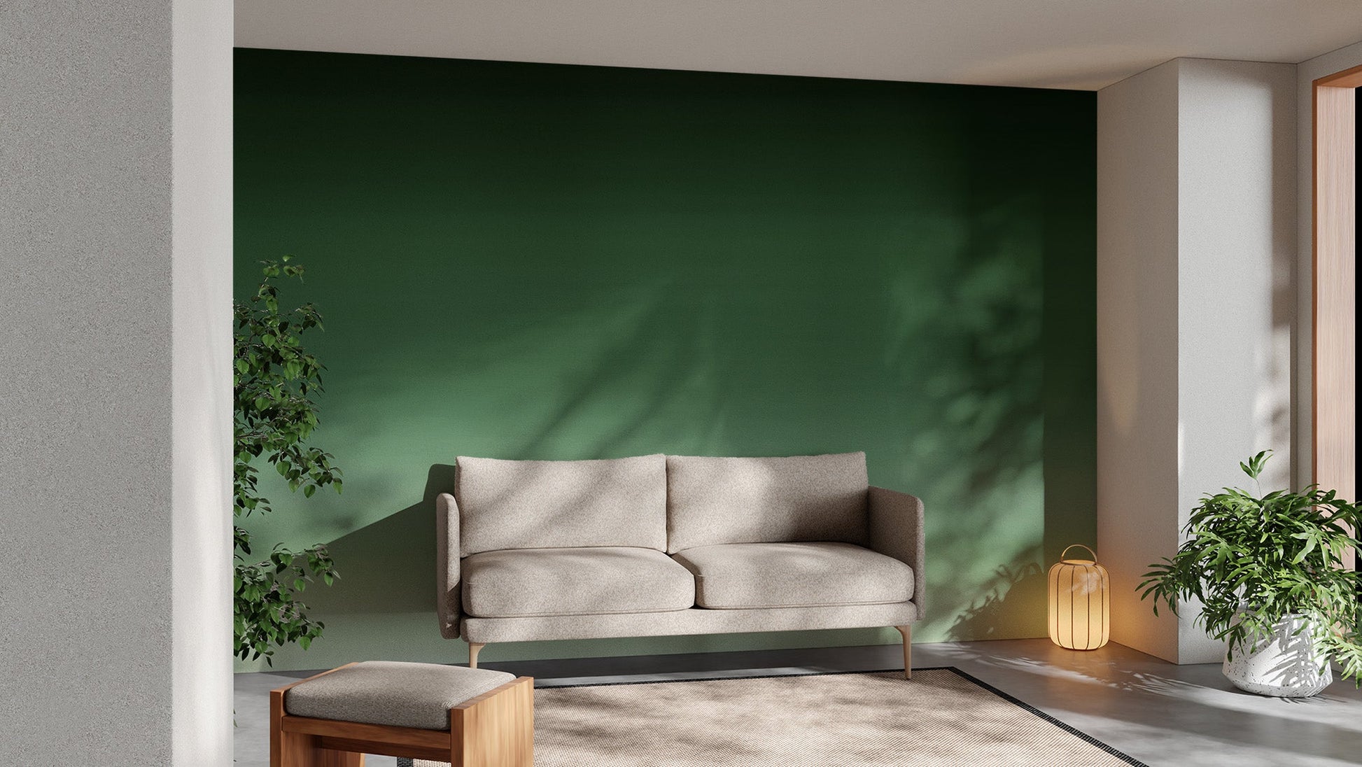 Green Ombre Wall Mural - Wallanza
