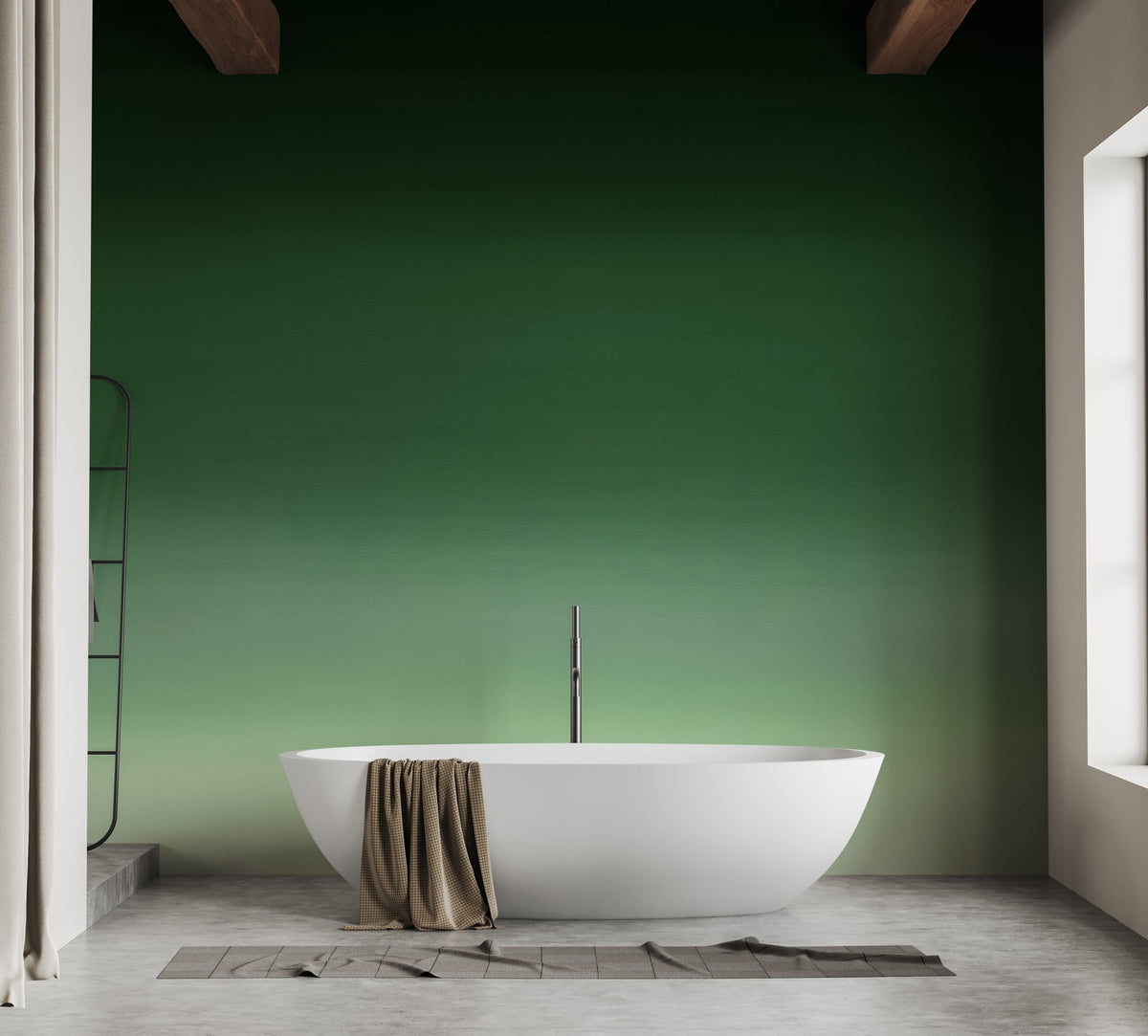 Elegant lime to forest green transition wallpaper mural for homes.