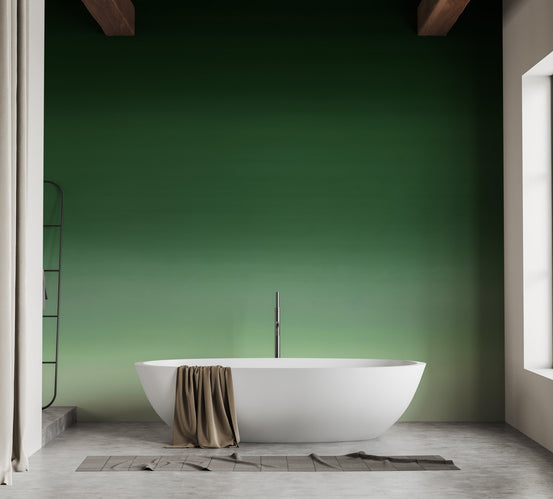 Elegant lime to forest green transition wallpaper mural for homes.