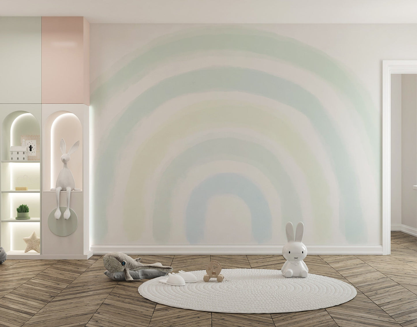 Green Rainbow kids Wallpaper - Wallanza