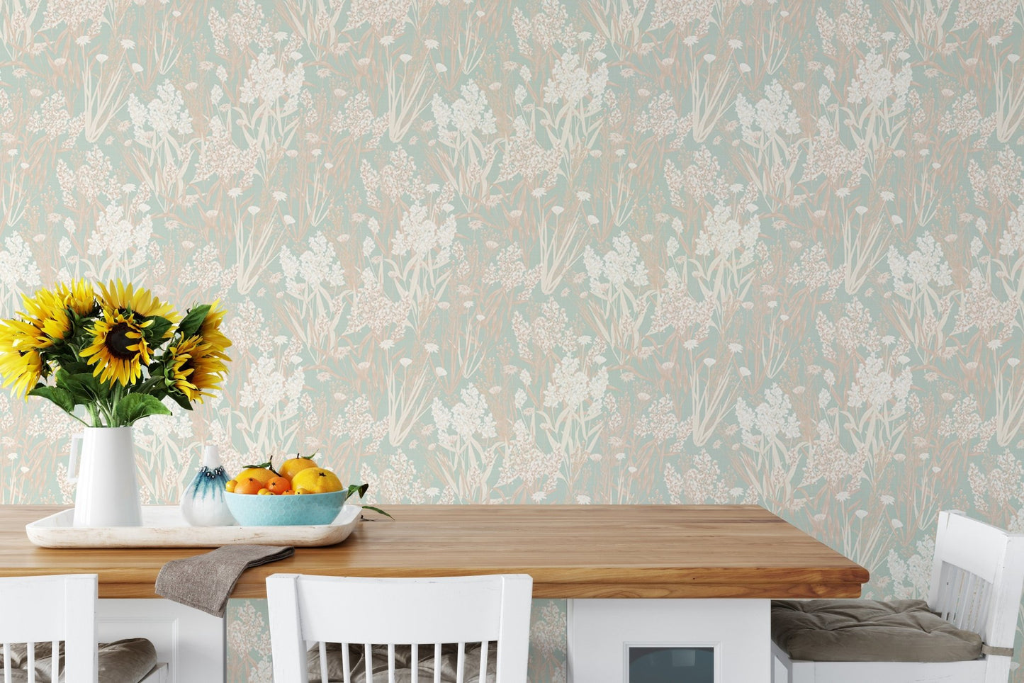 Green Shade Nostalgic Botanical Leaf Pattern Wallpaper