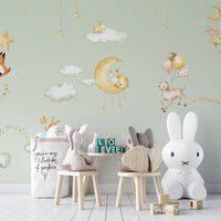 Green Sweet dreams wallpaper for kids room - Wallanza
