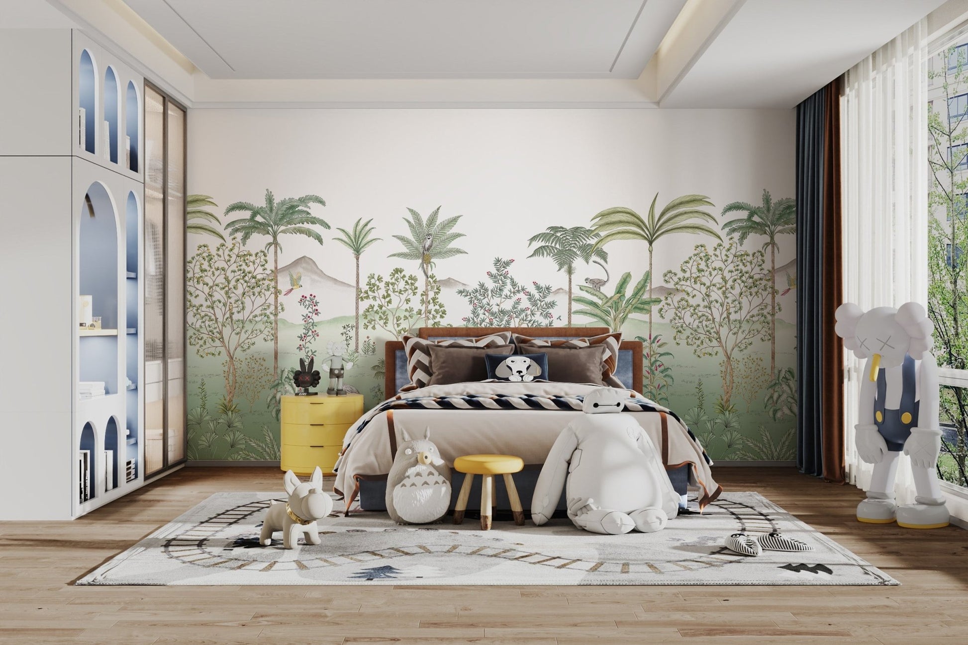 Green Tropical Chinoiserie Wallpaper - Wallanza