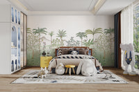 Green Tropical Chinoiserie Wallpaper - Wallanza