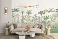 Green Tropical Chinoiserie Wallpaper - Wallanza