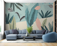 Green Tropical Leaves Wallpaper - Wallanza