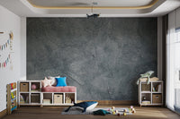 Grey textured grunge wall mural surface for children's play area.