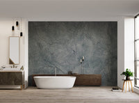 Heavy grey cement textured wall mural with granite pattern for bathroom.