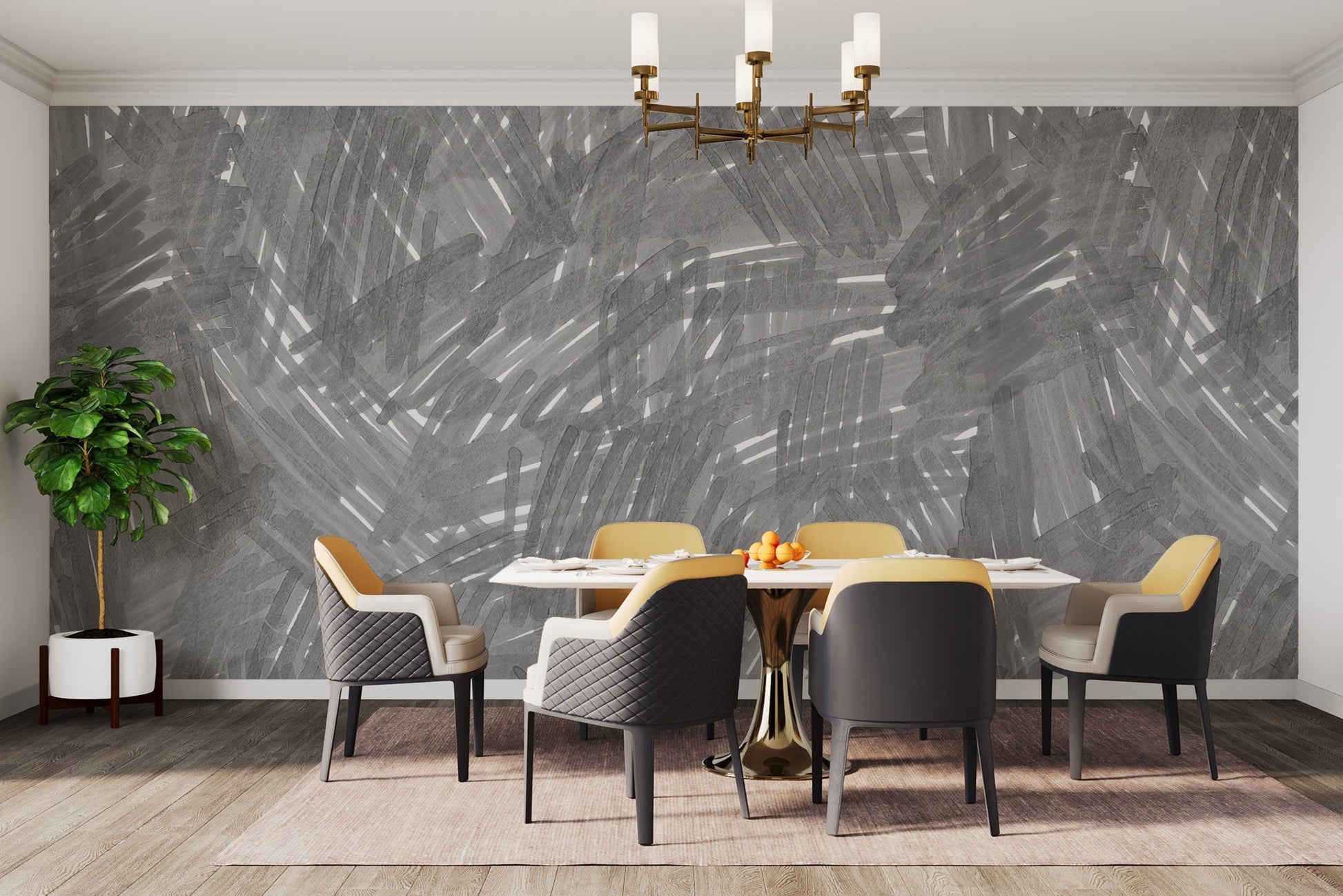 Grey Strokes Wallpaper Mural - Wallanza