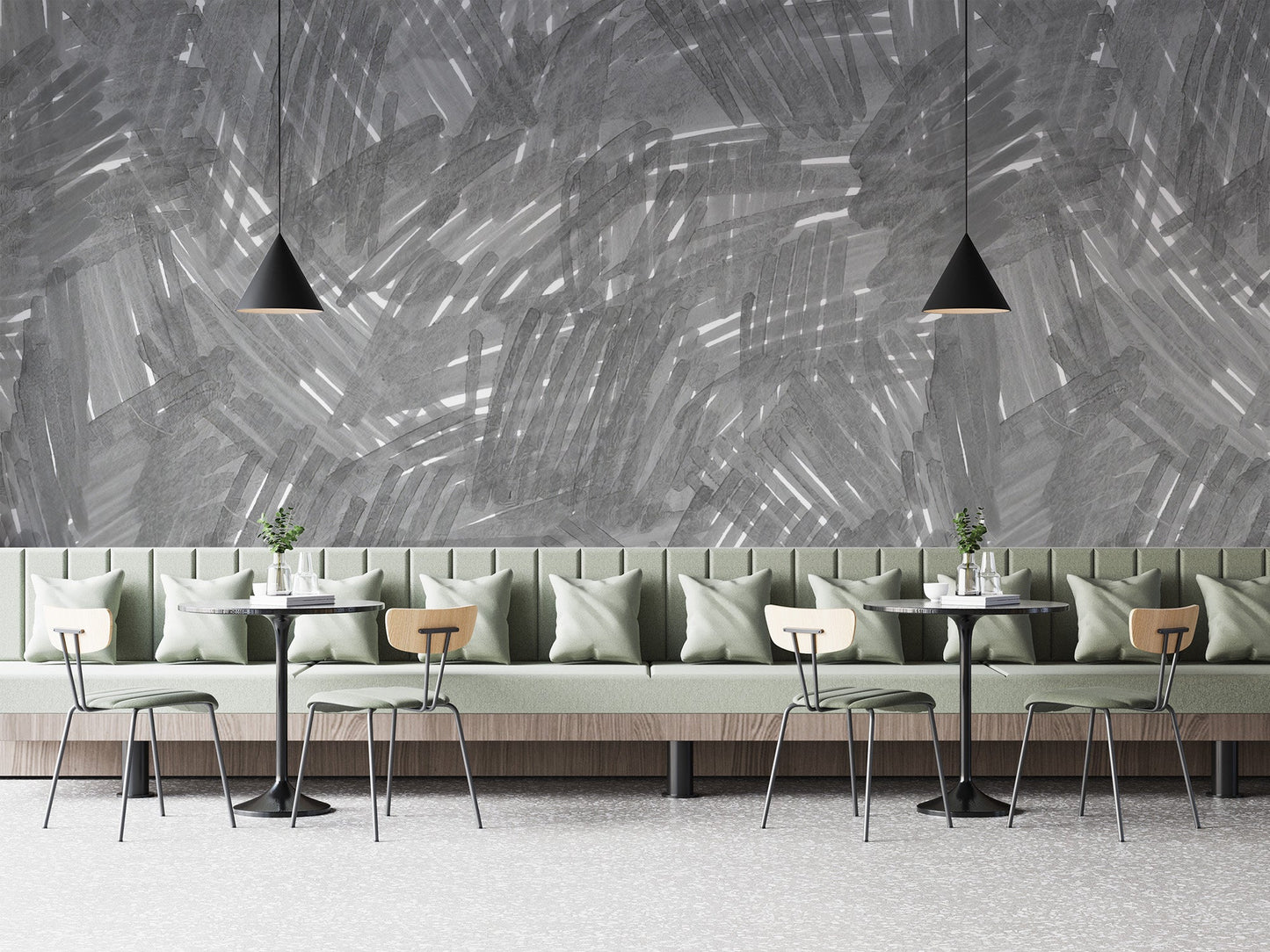 Grey Strokes Wallpaper Mural - Wallanza