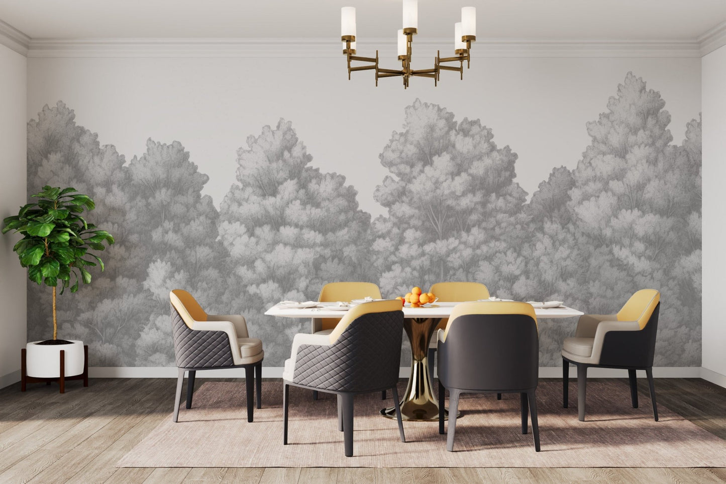 Grey Trees Wall Mural - Wallanza