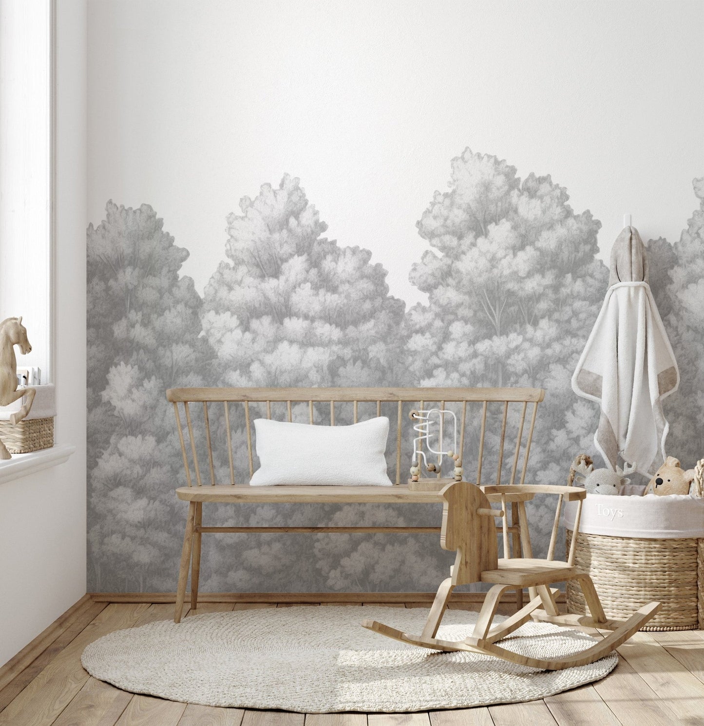 Grey Trees Wall Mural - Wallanza