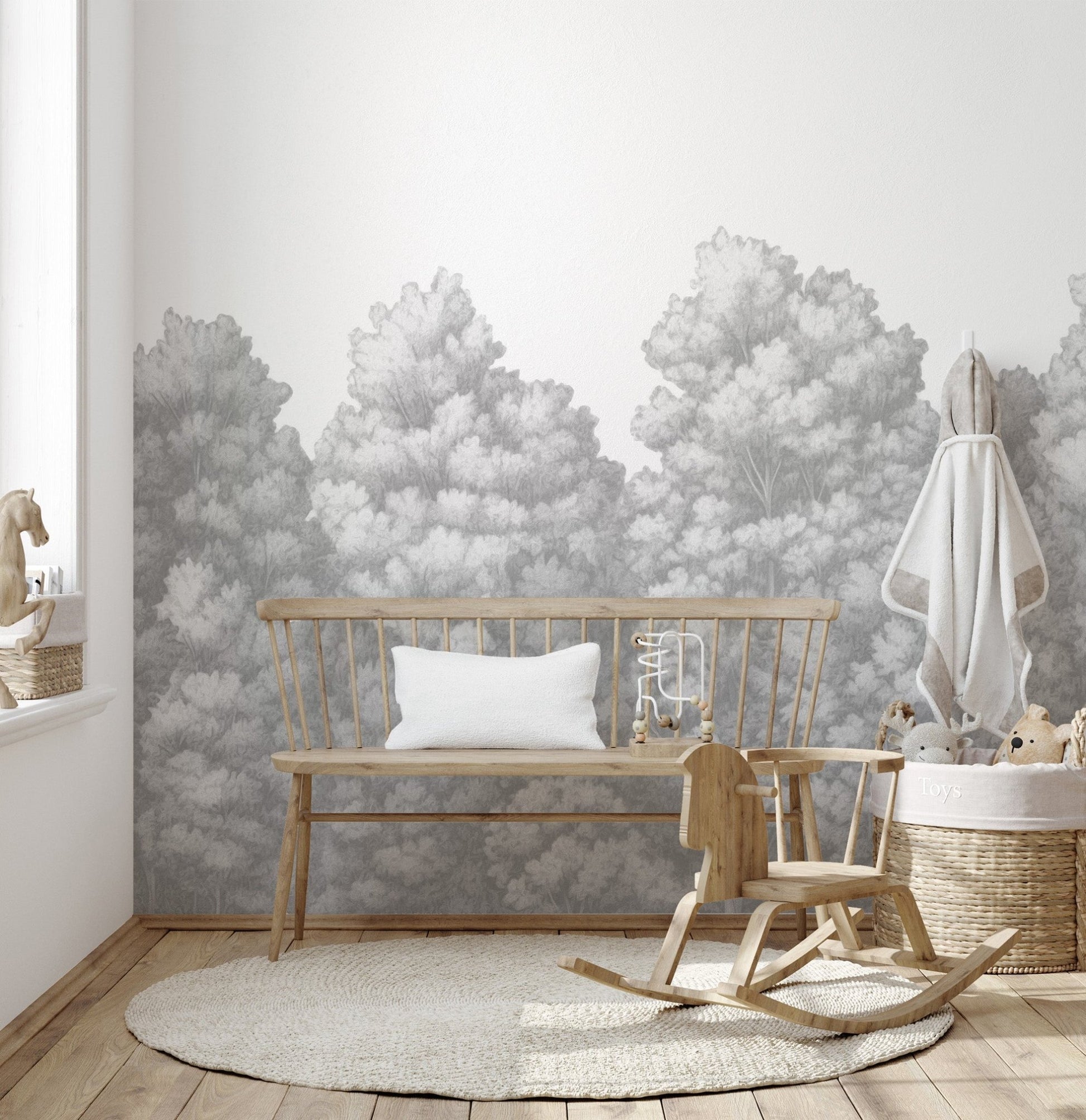 Grey Trees Wall Mural - Wallanza