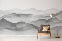 Grey watercolor peaks wallpaper featuring a hand-painted look.