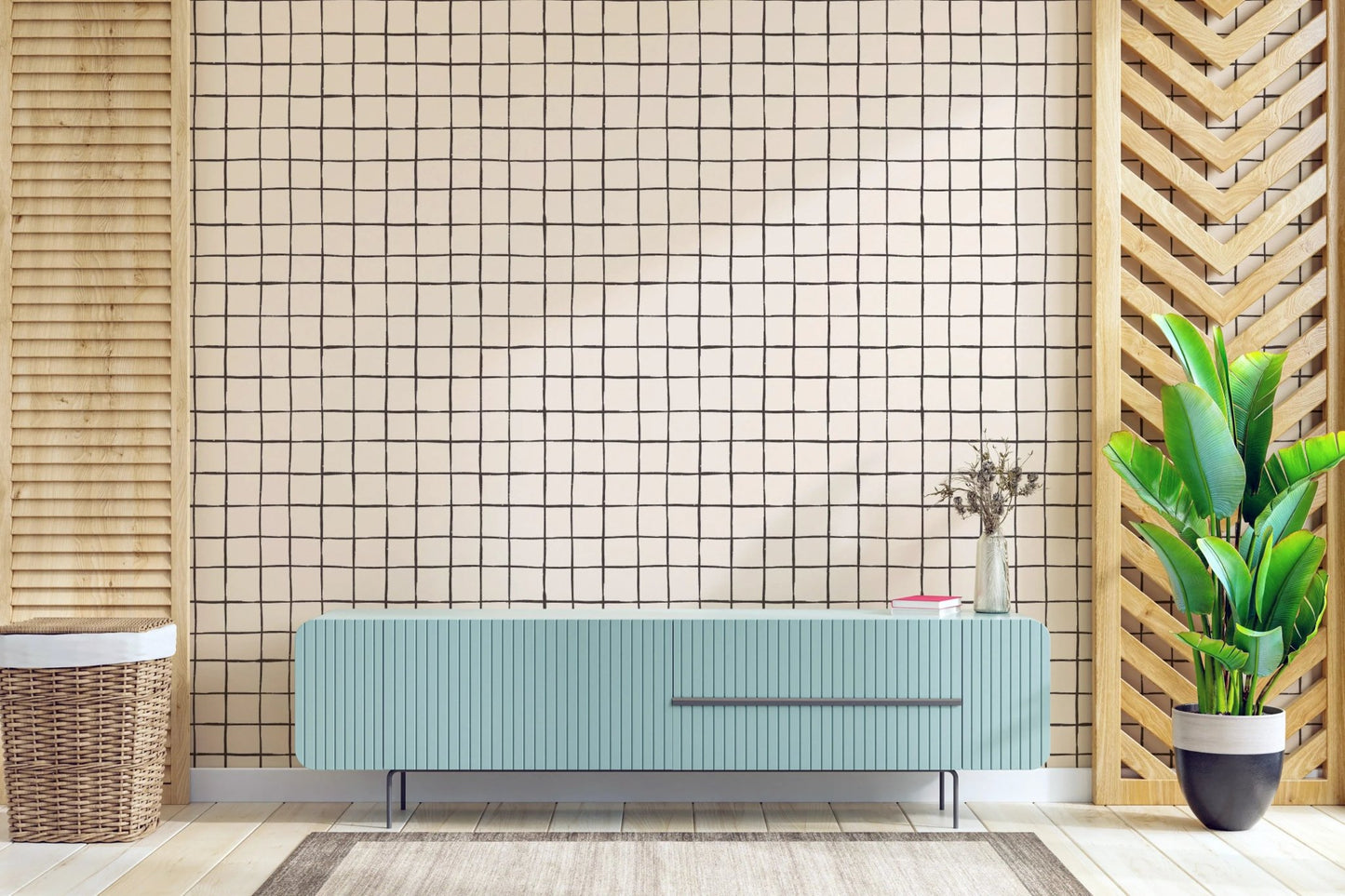 Organic line mesh design for modern wall murals