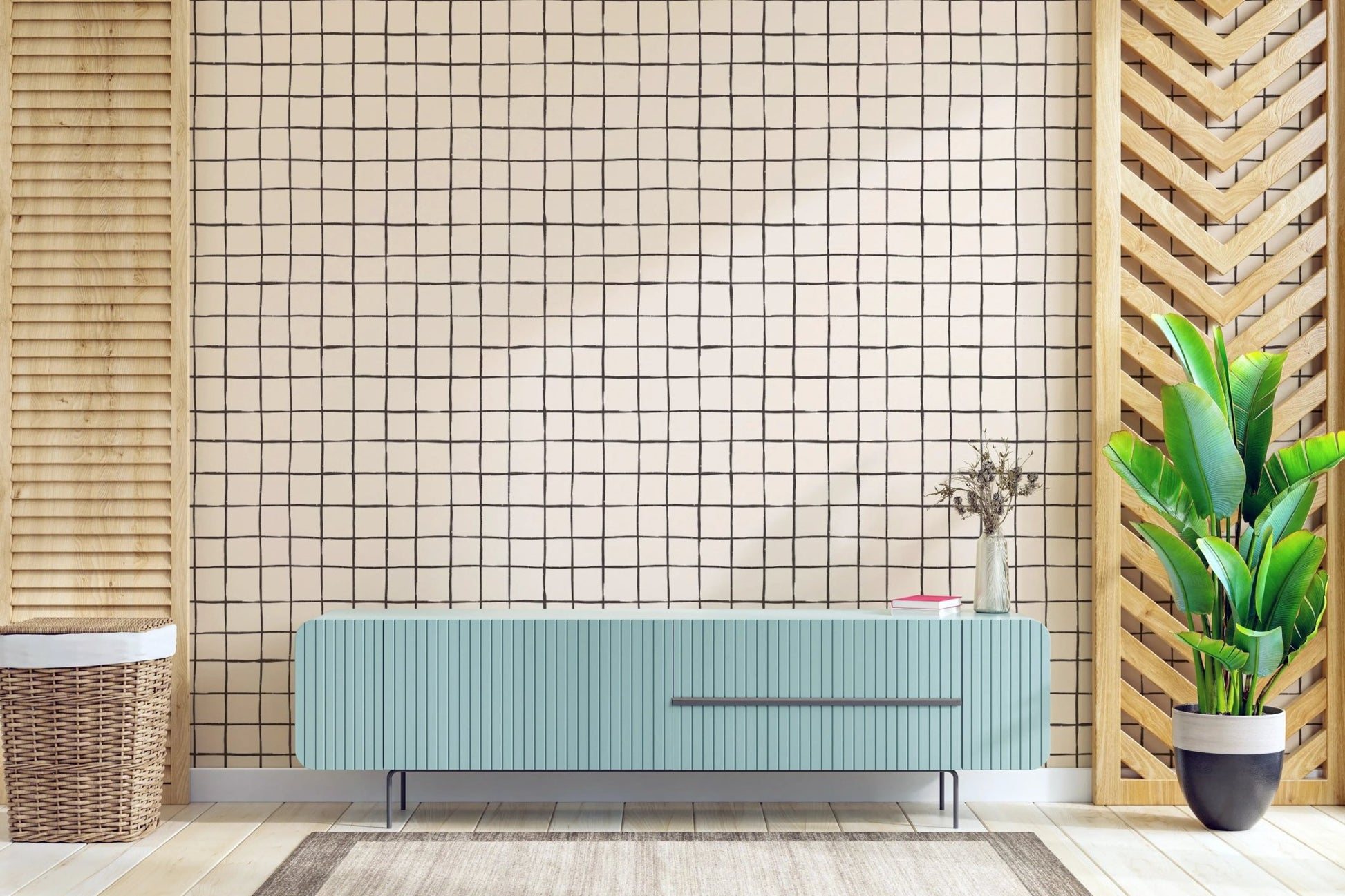 Organic line mesh design for modern wall murals