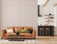 Minimal line grid art in contemporary wall murals