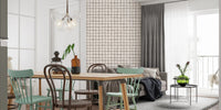Hand-sketched black grid for modern wallpaper murals