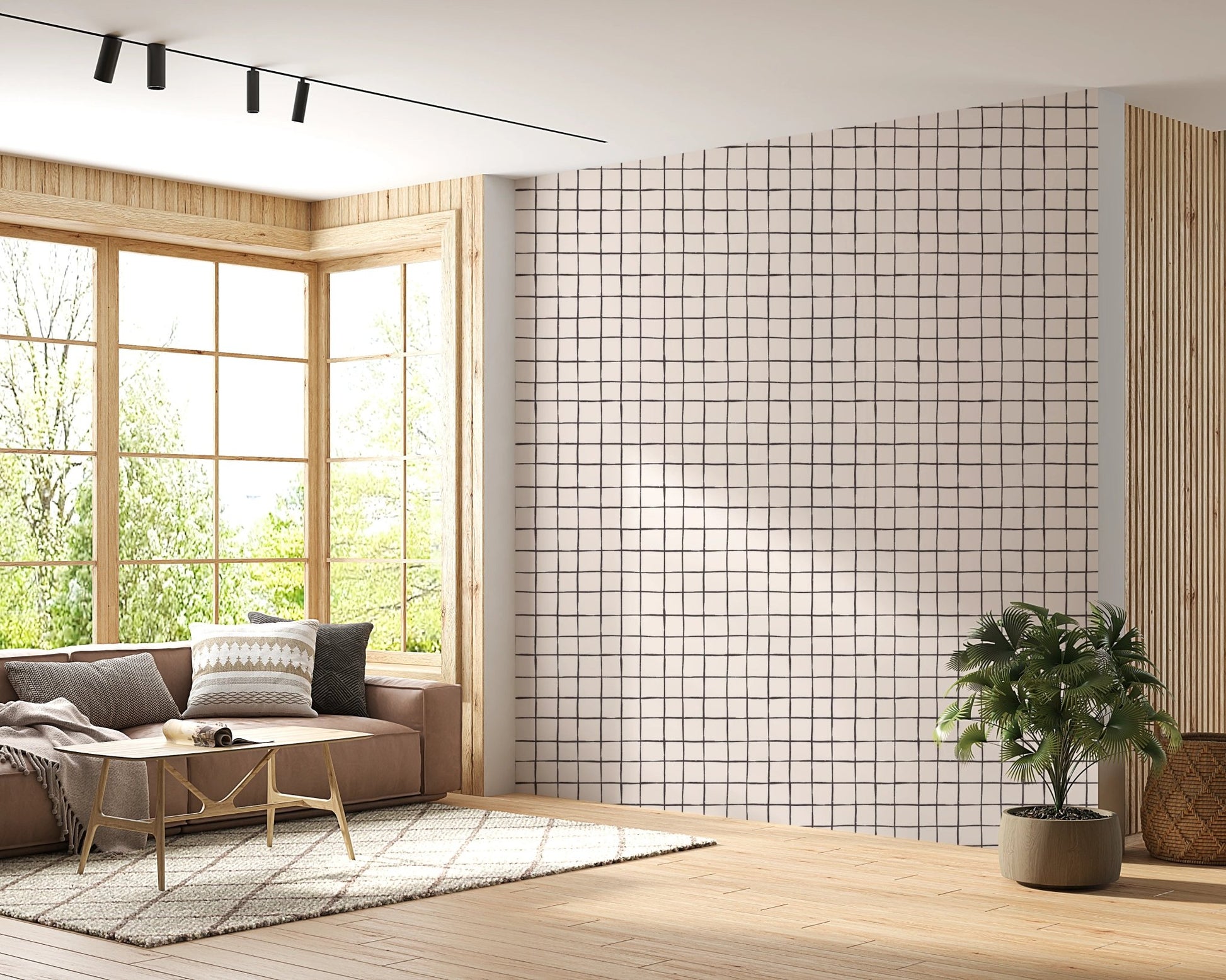 Abstract black cross grid for creative wall murals