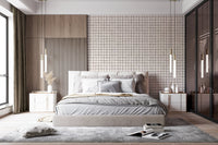 Soft hand-drawn lattice in wallpaper murals