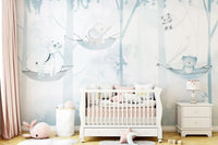 Hammock Time Blue Wall Mural - Wallanza